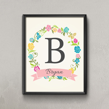 Bunter Kranz Personalisiertes Poster Name 