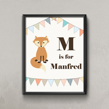 Fuchs Personalisiertes Poster für Kinder 21,6 x 27,9 cm