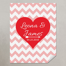Herz Pink Zickzack Personalisiertes Poster Klein 21,6 x 27,9 cm