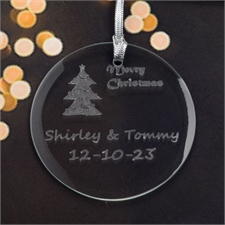 Weihnachtsbaum Glasschmuck Baumschmuck Personalisieren Rund 76 mm