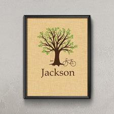 Eiche mit Fahrrad & Schaukel Personalisiertes Poster Klein 21,6 x 27,9 cm