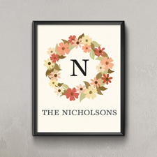 Herbst Floraler Kranz Personalisiertes Poster Klein 21,6 x 27,9 cm