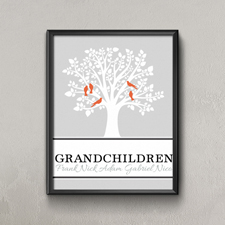 Stammbaum Fünf Orangen Personalisiertes Poster Print Klein 21,6 x 27,9 cm