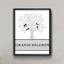 Stammbaum Fünf Schwarze Vögel Personalisiertes Poster Print Klein 21,6 x 27,9 cm