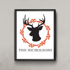 Orange Hirsch Personalisiertes Poster Klein 21,6 x 27,9 cm
