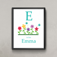 Blume Personalisiertes Poster für Kinder Klein 21,6 x 27,9 cm