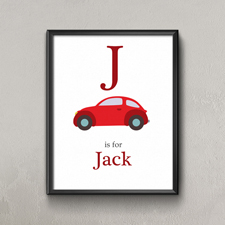 Auto Personalisiertes Poster für Kinder Klein 21,6 x 27,9 cm
