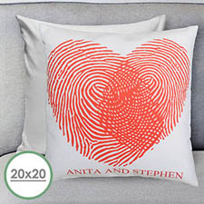 Fingerabdruck Herz Personalisierter Kissenbezug 50,8 x 50,8 cm
