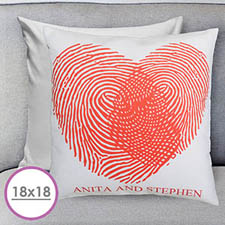 Fingerabdruck Herz Personalisierter Kissenbezug 45,7 x 45,7 cm
