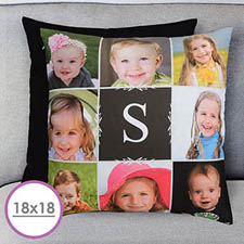 Monogramm Collage  Personalisierter Kissenbezug 45,7 x 45,7 cm