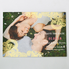 Strahlendes Glück Gold Save the Date Einladungskarte Gestalten 127x178