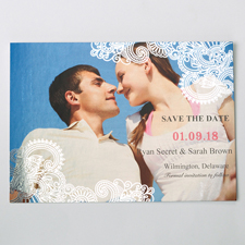 Strahlendes Glück Silber Save the Date Einladungskarte Gestalten 127x178