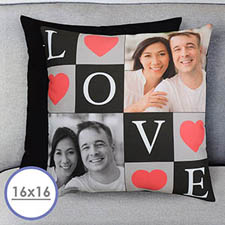 LOVE Collage Personalisierter Kissenbezug 40,6 x40,6 cm