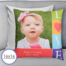 Bunte Liebe Personaliserter Kissenbezug 40,6 x 40,6 cm