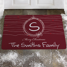 Rot Merry Christmas Türmatte Fußmatte Schmutzfangmatte Personalisieren 43x69cm