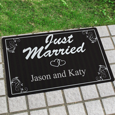 Just Married Frisch verheiratet Fußmatte Schmutzfangmatte Personalisieren 43x69cm