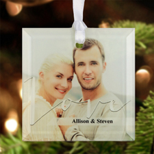 Liebe Weihnachten Glasschmuck Personalisieren Quadrat