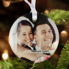 Liebe zu Weihnachten Glasschmuck Selbst Gestalten Rund mit Foto