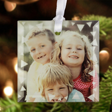 Dreiecke Weihnachten Glasschmuck Personalisieren Foto Quadrat