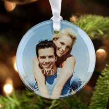 Friede Freude Feiertage Weihnachten Glasschmuck Personalisieren Gravur Rund