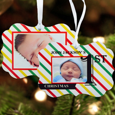 Erste Weihnachten Personalisierter Dekorative Metall Anhänger 7,6 x 10,2 cm 
