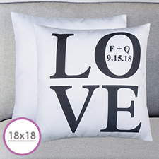 LOVE Personalisierter Kissenbezug 45,7 x 45,7 cm