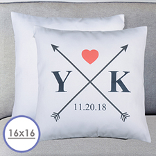 Hochzeit Pfeile Personalisierter Kissenbezug 40,6 x 40,6 cm