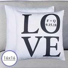 LOVE Personalisierter Kissenbezug 40,6 x 40,6 cm