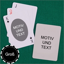 Große Spielkarten, Hochformat, Standardschrift, Design oval