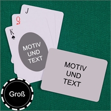 Große Spielkarten, Querformat, Standardschrift, Design oval