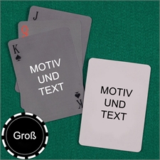 Große Spielkarten, Hochformat, Standardschrift, Design einfach zweiseitig