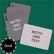 Große Spielkarten, Querformat, Standardschrift, Design einfach, beidseitig gestaltbar