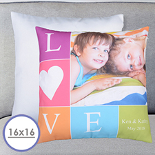 Love Foto Herz Personalisierer Kissenbezug 40,6 x 40,6 cm