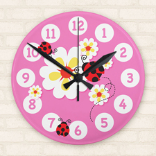 Pink Marienkäfer Wanduhr Personalisieren