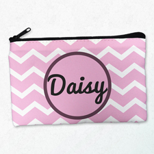 Pink Monogramm Schminktasche Reißverschluß Personalisieren 10,2 x 17,8 cm