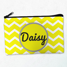 Gelb Monogramm Schminktasche Reißverschluß Personalisieren 10,2 x 17,8 cm