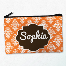 Vintage Orange Mandarine Schminktasche Reißverschluß Personalisieren 10,2 x 17,8 cm