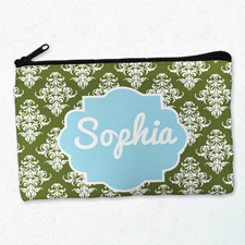 Vintage Grün Schminktasche Reißverschluß Personalisieren 10,2 x 17,8 cm