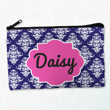 Vintage Navy Blau Schminktasche Reißverschluß Personalisieren 10,2 x 17,8 cm