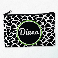 Leopard Schwarz Schminktasche Reißverschluß Personalisieren 10,2 x 17,8 cm