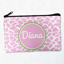 Leopard Pink Schminktasche Reißverschluß Personalisieren 10,2 x 17,8 cm