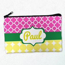 Fuchsia Senffarben Schminktasche Beide Seiten gleich Personalisieren
