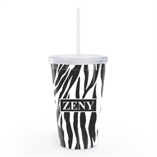 Zebramuster Doppelwand Acrylbecher Personalisieren