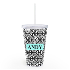 Doppelwand Acrylbecher Damast Personalisieren Gestalten