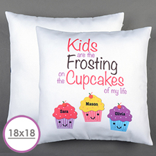 Drei Cupcakes Personalisierter Kissenbezug 45,7 x 45,7 cm