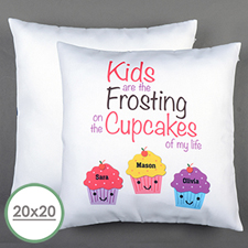 Drei Cupcakes Personalisierter Kissenbezug 50,8 x 50,8 cm