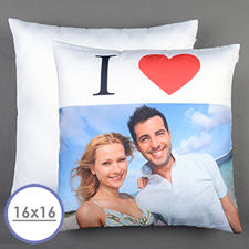 Herz Liebe Personalisierter Kissenbezug, Weiß, 40,6 x 40,6 cm