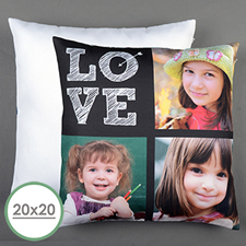 LOVE Pfeil Weiß Personalisierter Kissenbezug 50,8 x 50,8 cm