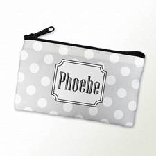 Polkapunkte Schmicktasche Reißverschluß Personalisieren 10,2 x 17,8 cm
