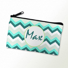 Türkis Graue Wellen Schmicktäschchen Clutch Reißverschluß 10,2 x 17,8 cm Personalisieren
